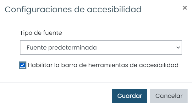 Habilitar la barra de herramientas de accesibilidad